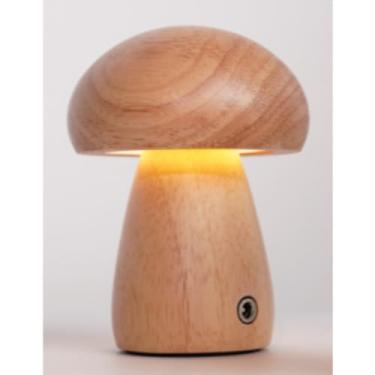 Imagem de Luminária de Mesa em Forma de Cogumelo Led Feita de Madeira Maciça, Adequada para Decoração de Sala de Jantar e Quarto C(Cor clara (pequena))