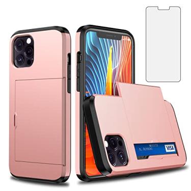 Imagem de Asuwish Capa de celular para iPhone 12 Pro Max 6,7 com protetor de tela de vidro temperado e porta-cartão de crédito, capa carteira rígida híbrida iPhone12promax 5G i 12s Plus iPhone12 12pro Promax