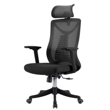 Imagem de Cadeira Escritório Nr-17 Giratória Presidente Vancouver Fratini Tela Mesh Preta Base Rodízio Preto