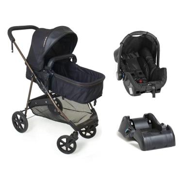Imagem de Travel System Galzerano Napoli Com Base Para Carro Trio Preto Com Cobre