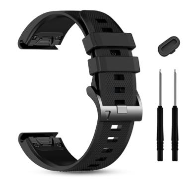 Imagem de Pulseiras de relógio de 26 mm compatíveis com Garmin Fenix 8 pro/tactix 8 AMOLED-51mm/Fenix 7X Pro/6X Pro/5X Plus/3 HR, pulseira de silicone de ajuste rápido para Enduro 3 2/tactix 7 Pro/Descent Mk2i