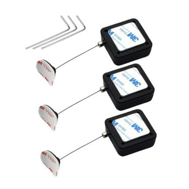 Imagem de MouMouPurr Pacote com 3 cabos retráteis de segurança de controle remoto de 1,5 m com alça ajustável para controles remotos de TV, controles de jogos, tablets - Coleira de segurança para showroom