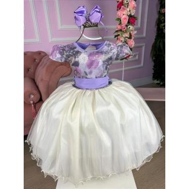 Imagem de Vestido Marie Saia Off Peito Florido Lilás - Tecido Misto com Forro, 4