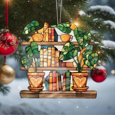 Imagem de Enfeites de Natal, livro de cristal, enfeites de árvore de Natal feitos à mão, decoração de carro e casa - presentes de Natal, decoração de artesanato em acrílico, ideias de troca de presentes para