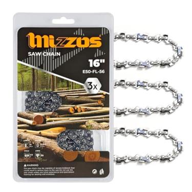 Imagem de MIZZOS Pacote com 3 correntes de 40,6 cm | LP 1,27 cm 56 elos | Serve para Craftsman, Poulan, Ryobi, Echo, Greenworks e mais - S56