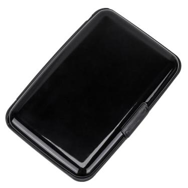 Imagem de ELFISH Mini carteira de alumínio RFID porta-cartões de crédito capa de identificação de metal para homens e mulheres (preto)