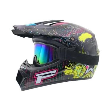 Imagem de Capacete De Motocross Integral Para Off-Road Com 3 Brindes Para Downhi
