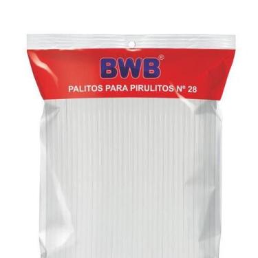 Imagem de Palito para Pirulito Grande 28cm Branco nº28 BWB Canudo Pet 282 - 50 u