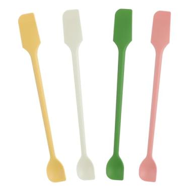 Imagem de Conjunto de 4 espátulas de silicone, espátulas pequenas de silicone de ponta dupla e espátulas de cozimento de 26 cm, mini espátulas para cozinhar, colher, misturar, maquiagem e potes