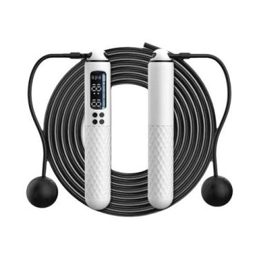 Imagem de Corda De Pular Ajustável Recarregável USB Com Contador Digital De Calo