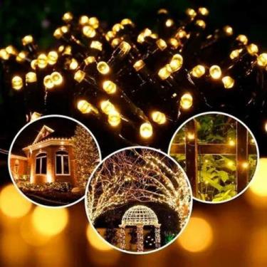 Imagem de Pisca Pisca Natal Cordão 10 metros 8 funções 100 lâmpadas Luz Amarelo 