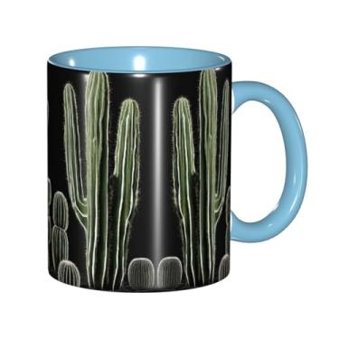 Imagem de Zeraoke Canecas de café criativas com estampa de plantas suculentas, personalizadas, presente para família, tamanho de 325 ml, unissex