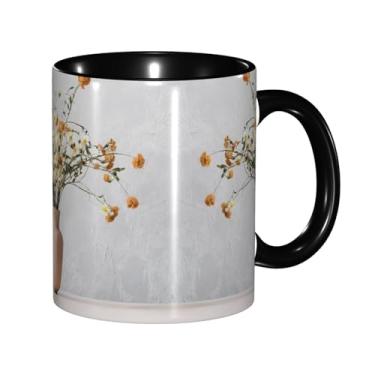 Imagem de Zeraoke Canecas de café criativas com estampa de orquídea de sino, personalizadas, presente para família, tamanho de 325 ml, unissex