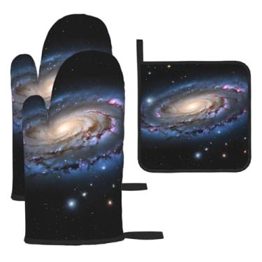 Imagem de Galactic Universe – Conjunto de cozinha essencial com 3 peças, luvas resistentes ao calor e aderência da tampa, proteção para churrasco no forno, design de armazenamento suspenso.