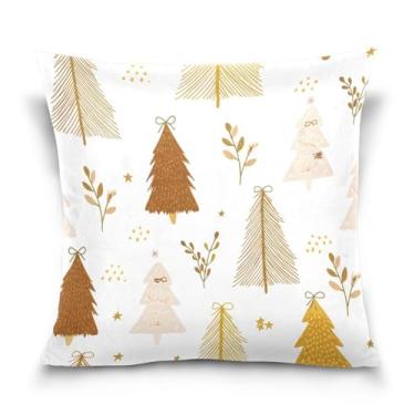 Imagem de Wassud Capa de almofada decorativa marrom para árvore de Natal, 40,6 x 40,6 cm, para sofá, casa, casa de fazenda, decoração de quarto