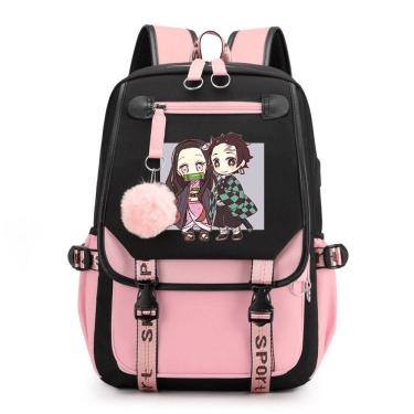 Imagem de Mochila Demons Slayers Kamados Tanjirous Anime School 29x16x46cm