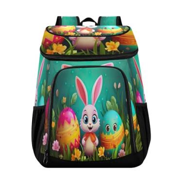 Imagem de Wassud Mochila térmica com isolamento de coelho e ovos para mulheres e homens, 36 latas à prova de vazamento, lancheira, piquenique, praia, acampamento, bolsa térmica 33 x 20 x 43 cm