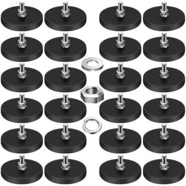 Imagem de Ímãs de neodímio revestidos de borracha 30LBS com base magnética M5 - 