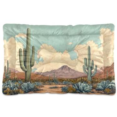 Imagem de CEBUGI Cama para cachorro de 61 x 45 cm, lavável, respirável, tapete para animais de estimação com fundo antiderrapante com almofada de cacto para cães pequenos e médios