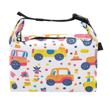 Imagem de STAYTOP Lancheira de carro de desenho animado com fivela, lancheira isolada para meninos e meninas, lancheira térmica para trabalho escolar