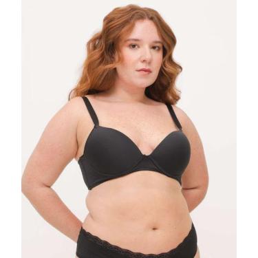 Imagem de Sutiã Plus Size Com Base E Com Bojo Marisa-30027, 50, Preto