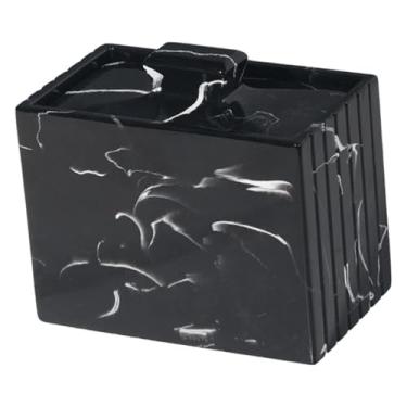 Imagem de ChuYiElegance Organizador/Dispensador de Cotonetes com 2 Compartimentos para Maquiagem e Toucador, Preto