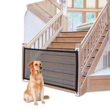 Imagem de Grade Pet Portão de Segurança para Cachorro 122 × 78 cm - Divisória de Porta Sem Furos