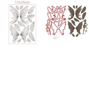 Imagem de 1 conjunto de carimbos transparentes de plástico PVC com padrão de borboleta, estênceis de corte de aço carbono para álbum de fotos faça você mesmo, cartão de papel decorativo em relevo, 15 x 10,5 x