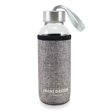 Imagem de Garrafa De Vidro Squeeze Fitness 300ml Academia Trilha Água (Cinza)