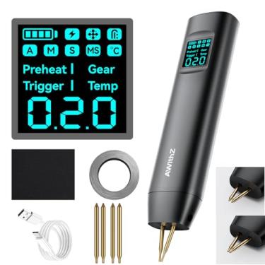 Imagem de HD2 AWithZ Soldador a ponto de bateria portátil 18650 com tela de 3,8 cm, 99 níveis ajustáveis, modos automático/manual, ferramenta de soldagem portátil DIY para baterias de lítio