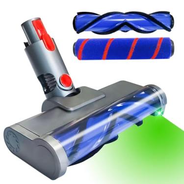 Imagem de Cabeça de aspirador para Dyson V7 V8 V10 V11 V15 sem fio | Motorhead antiembaraço com luz LED | Acessórios de cabeça de aspirador de pó de liberação rápida para pisos duros e tapetes - 2 escovas de