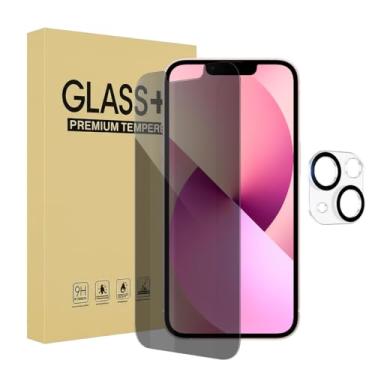 Imagem de Pacote com 1 protetor de tela de privacidade para iPhone 13 Mini [5,4 polegadas] + 1 pacote com 1 protetor de lente de câmera antiespião, película de vidro temperado privada, [dureza 9H] - HD