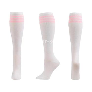 Imagem de Meias De Compressão Masculinas Até O Joelho Antiderrapantes Listradas 