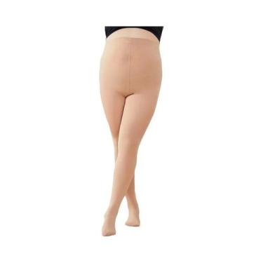 Imagem de Meia Calça Branca plus Size Para Mulheres Até 150kg, 120D, Alta Cintur