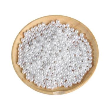 Imagem de Pulseira De Pérola Imitada ABS Branca Bege 3-20mm 10-1000pcs Com Furo 