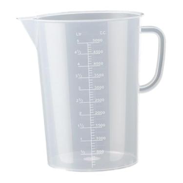 Imagem de MotiveTech Copo medidor, jarra medidora de fácil leitura com bico, transparente e com alça, ideal para utensílios de cozinha, confeitaria e uso doméstico, 5000ml