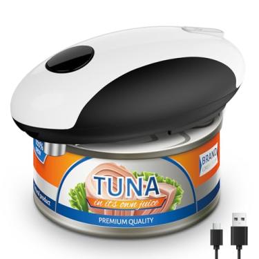 Imagem de CEVING Abridor de latas elétrico recarregável por USB – Operação automática com um toque, suporte magnético para tampa e corte de borda suave, sem fio e fácil de usar para idosos, funciona com todas