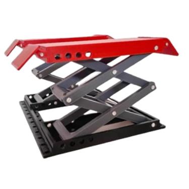 Imagem de oshhni Elevador de carros em escala 1/18 - Modelo para fotografia - Miniatura de máquina de manutenção - Simulação realista - Ornamento para decoração de, Vermelho