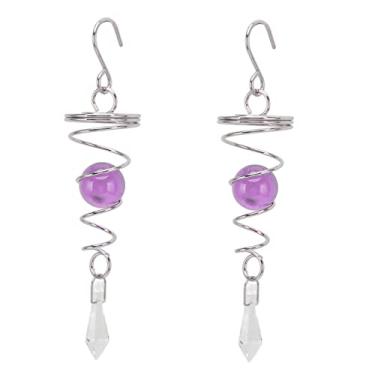 Imagem de Acouto Olhando Espiral Cauda 2 Pçs Olhando Espiral Cauda Estabilizador Inoxidável Sinos de Fora Esculturas & Giradores de (Roxo)