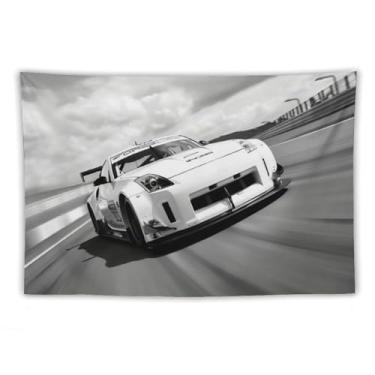 Imagem de HouLaiZhe JDM Tapeçaria de carro 350z Drift carro esportes Jdm pendurar na parede quarto decoração de casa tapeçarias estética piquenique decoração de parede arte de parede para dormitório sala de