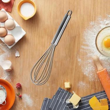 Imagem de Batedor de arame de aço inoxidável de 30 cm - batedor de cozinha resistente ao calor para panelas antiaderentes, batedor de ovos, perfeito para misturar, bater, espumar e mexer