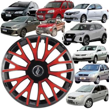 Imagem de Calota Universal modelo Triton Aro 13 polegadas Preta/vermelha Elitte