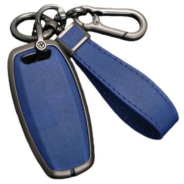 Imagem de Capa protetora para chave remota de carro de couro de liga de zinco compatível com Great Wall Poer compatível com GWM Vanguard decoração de chave de carro Shell Fob(Gun Blue kit)