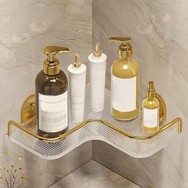 Imagem de Prateleiras de chuveiro, suporte de chuveiro de canto, prateleira de chuveiro, organizador de chuveiro de banheiro montado na parede, suporte de chuveiro
