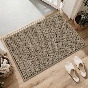 Imagem de COSY HOMEER Tapete de porta 43,2 cm x 76,2 cm antiderrapante absorvente tapetes de entrada capachos de sujeira tapetes de entrada laváveis tapete de entrada baixa para porta traseira da frente e