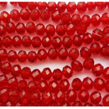 Imagem de Fio de Cristal Vermelho 6mm com 82 Unidades – Miçanga para Bijuteria Artesanato e Decoração (1 FIO)