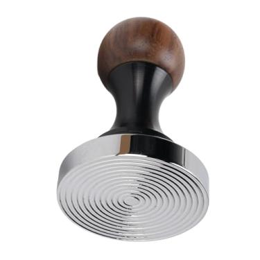 Imagem de Jiawu Tamper de café Profissional Cabo de Madeira de Nogueira Fácil de Limpar Ferramenta de Imprensa de Energia para Sabor Rico Fundo Rosqueado de Aço Inoxidável para Cozinha (58mm/3,23 pol.)