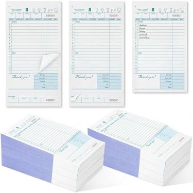 Imagem de Zhanmai 5000 folhas de livros de verificação de convidado 2 partes blocos de verificação de convidados sem carbono perfurados soltos verificações de pedidos de servidor, pacote com 20, 21 x 10 cm