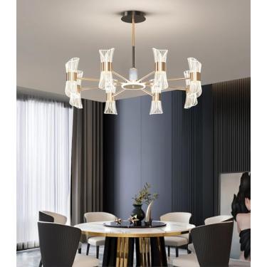 Imagem de Luminária de teto moderna em LED, com intensidade ajustável e controle remoto. Luminária criativa com múltiplas cabeças, ideal para sala de estar, quarto e sala de jantar. Lustre (8 cabeças)