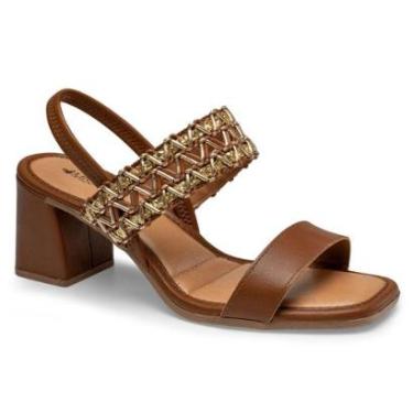 Imagem de Sandália Mississipi Salto Bloco J0511 Feminino Marrom-Feminino